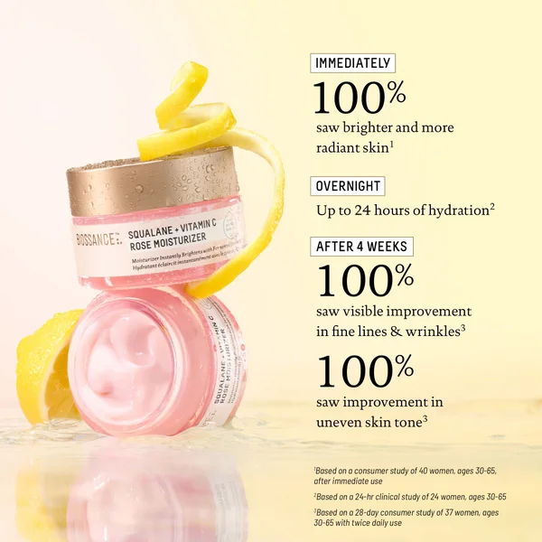 Biossance Squalane And Vitamin C Rose Moisturiser 50ml