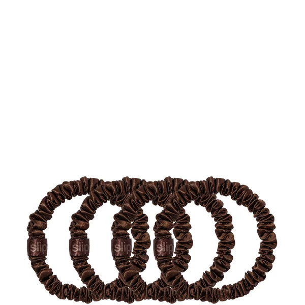 Slip Pure Silk Skinny Scrunchies - Dark Brown
