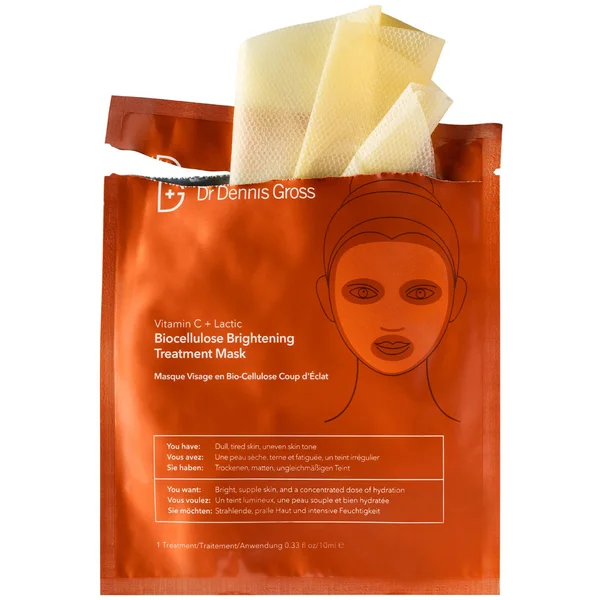 Dr Dennis Gross Skincare Vitamin C And Lactic Biocellulose Brightening Treatment Mask 10ml