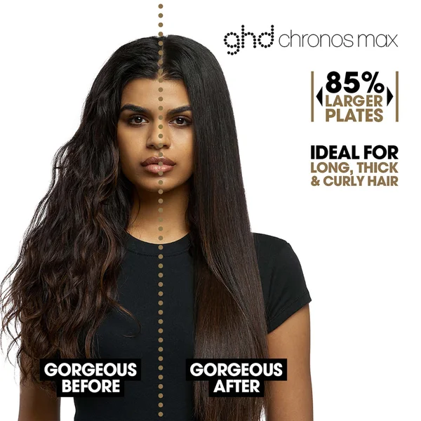 Ghd Chronos Max Wide Plate Hair Straightener Black