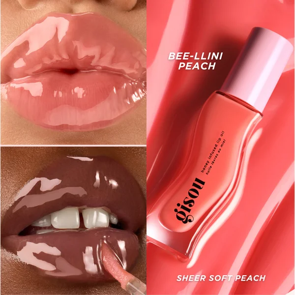 Gisou Honey Infused Lip Oil 8ml - Bee-llini Peach