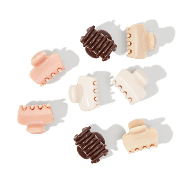 Kitsch Mini Puffy Rosewood Claw Clips 8 Piece Set
