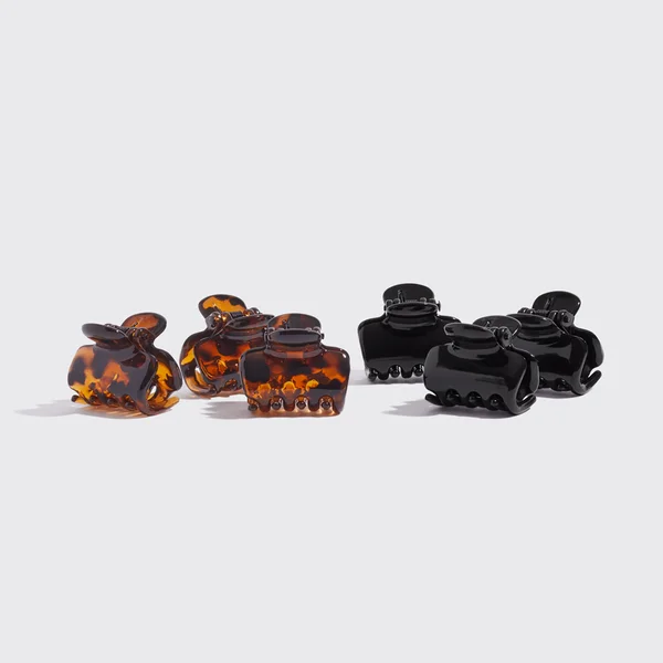 Kitsch Recycled Plastic Mini Puffy Claw Clips 6pc Set