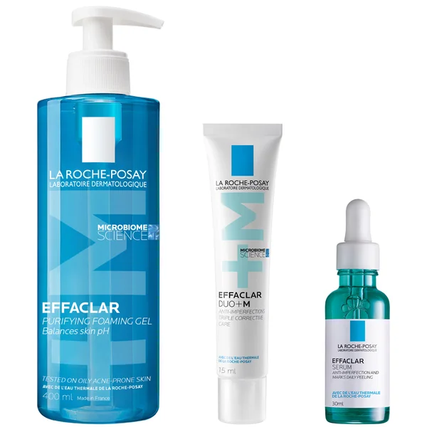 La Roche-Posay Breakout-Fighting Set- High Strength: Effaclar Cleanser Serum and Corrective Care