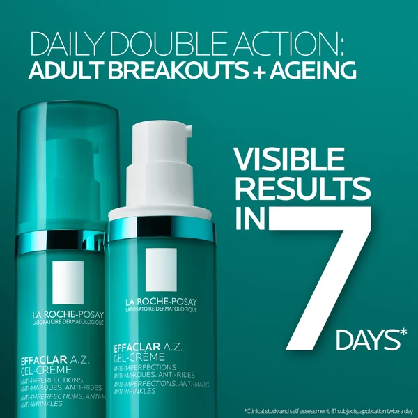La Roche-Posay Effaclar A.Z. Gel Moisturiser For Breakouts & Ageing With Azelaic Salicylic And Hyaluronic Acid 40ml