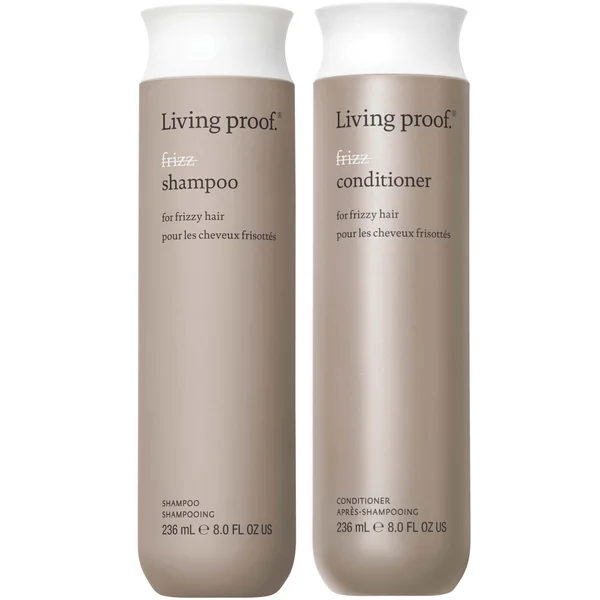 Living Proof No Frizz Shampoo and Conditioner Bundle for Frizz Control Smoothness and Shine