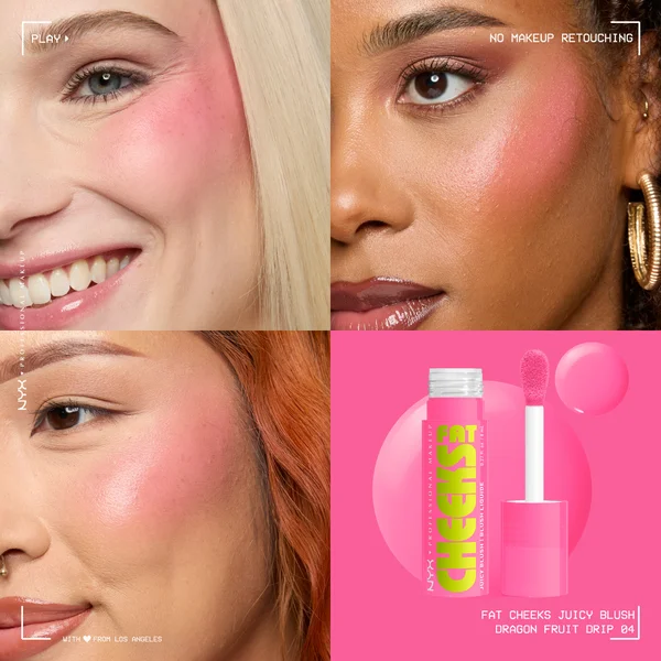 NYX Professional Makeup Fat Cheeks Juicy Blush Liquid Blush Up To 12H Wear Product Does Not Fade (various Shades) 8ml