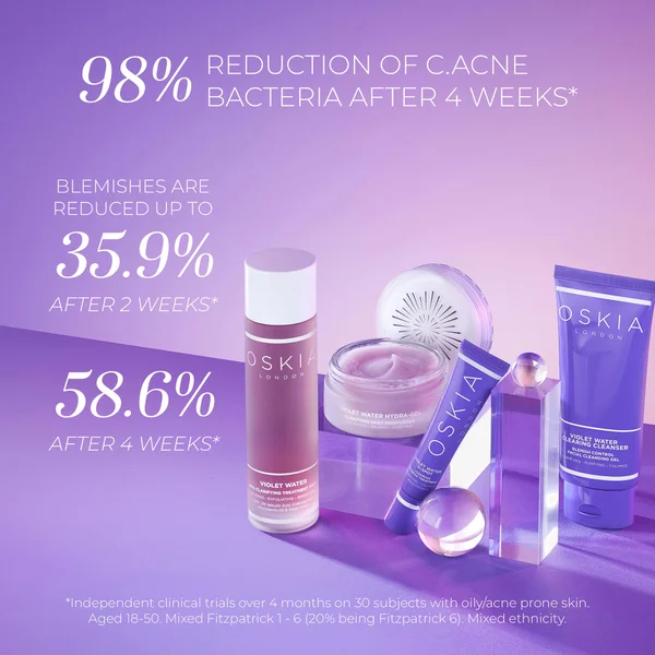 Oskia Violet Water Clearing Cleanser Blemish Control Facial Cleansing Gel 100ml