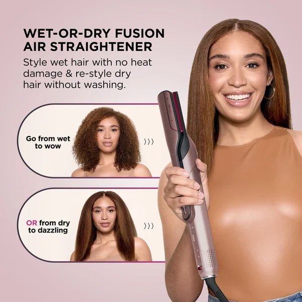 Shark Beauty FlexFusion Straight 5-in-1 Air And Ceramic Styling Drying & Straightening System With Storage Case - Cosmic Blush