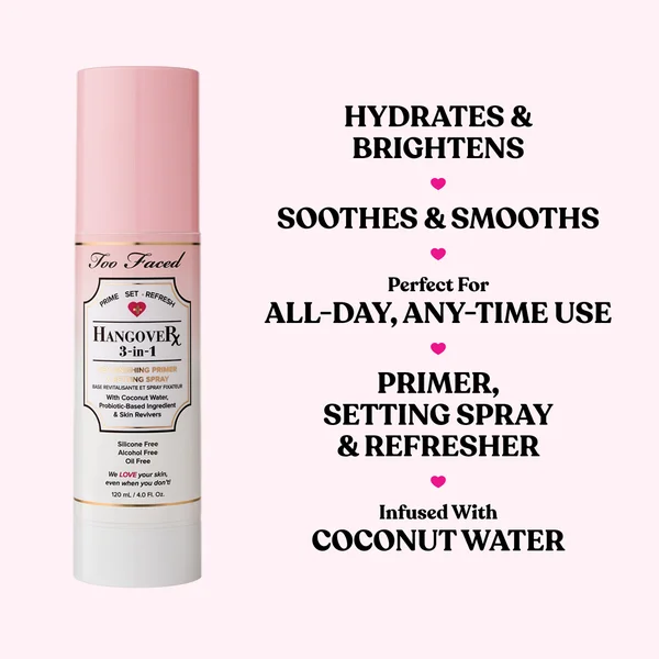Too Faced Hangover 3-in-1 Primer & Setting Spray 120ml