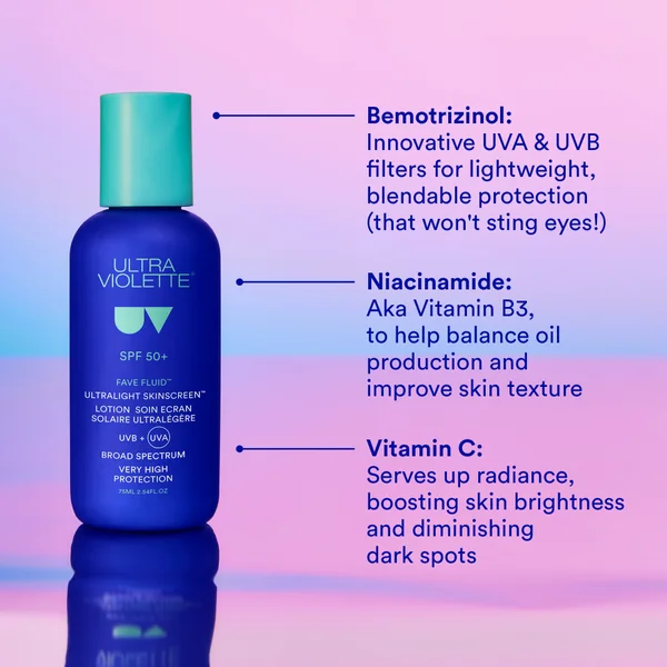 Ultra Violette Fave Fluid SPF 50+ Lightweight Skinscreen 75ml