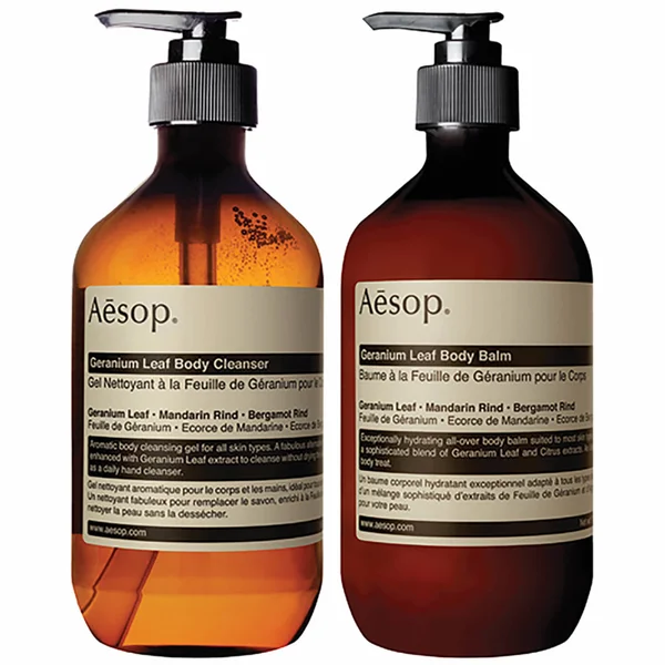 Aesop Geranium Leaf Body Cleanser And Balm Duet