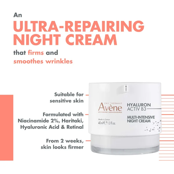 Avène Hyaluron Activ B3 Multi-Intensive Night Cream For Ageing Skin 40ml