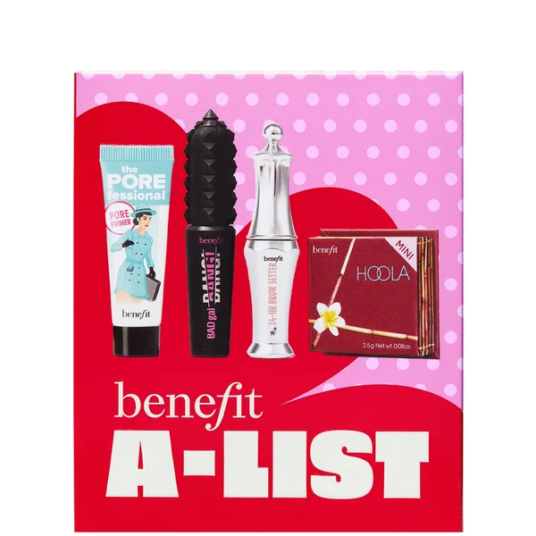 benefit A-List Full Glam Kit: Badgal Bang Mascara Hoola Bronzer Porefessional Primer and 24hr Brow Setter Gift Set