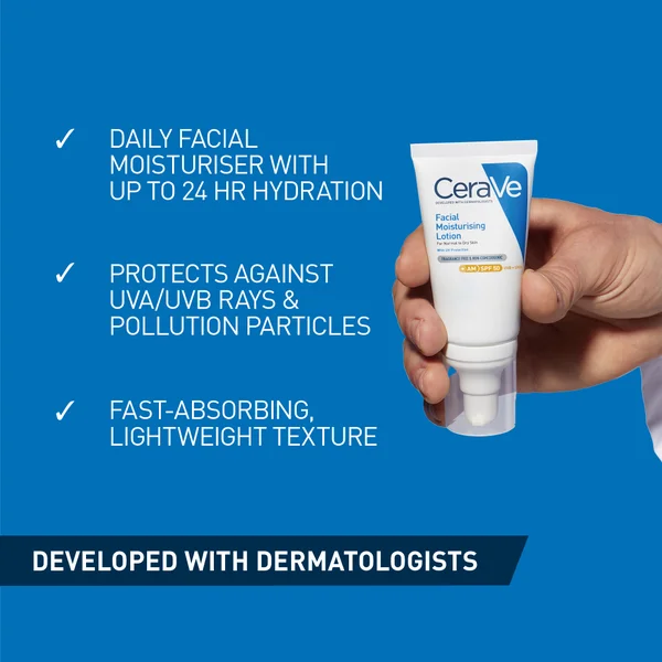 CeraVe Day & Night Facial Moisturising Duo For Dry Skin With SPF 50 And Niacinamide