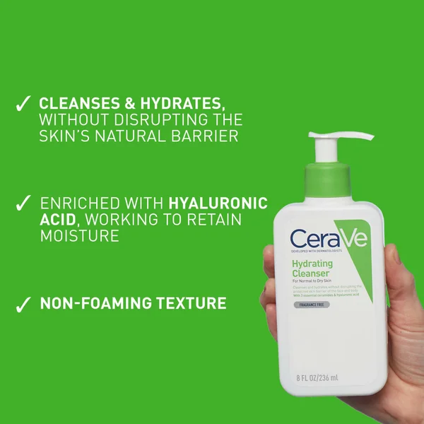 CeraVe Hydrating Cleanser With Hyaluronic Acid For Normal To Dry Skin 236ml