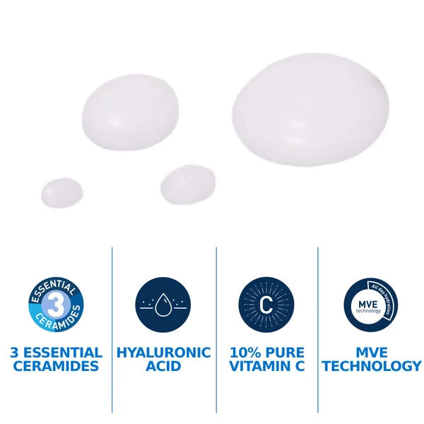 CeraVe Skin Renewing 10% Pure Vitamin C Serum With Ceramides For Brighter & Smoother Skin 30ml