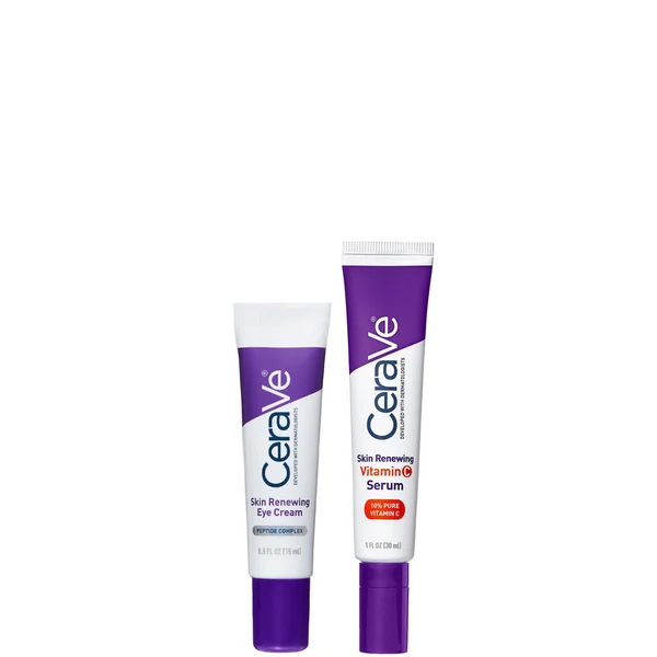CeraVe Skin Renewing Duo for Visibly Brighter Smoother Skin with Vitamin C Serum and Eye Cream