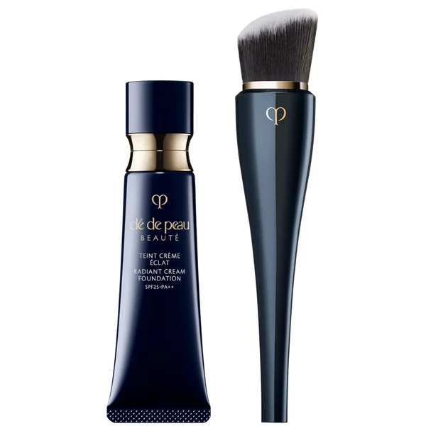 Clé de Peau Beauté Radiant Cream Foundation 21ml & Clé de Peau Beauté High Coverage Foundation Brush (Various Shades)
