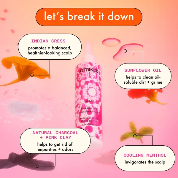 Amika Reset Pink Charcoal Scalp Cleansing Oil