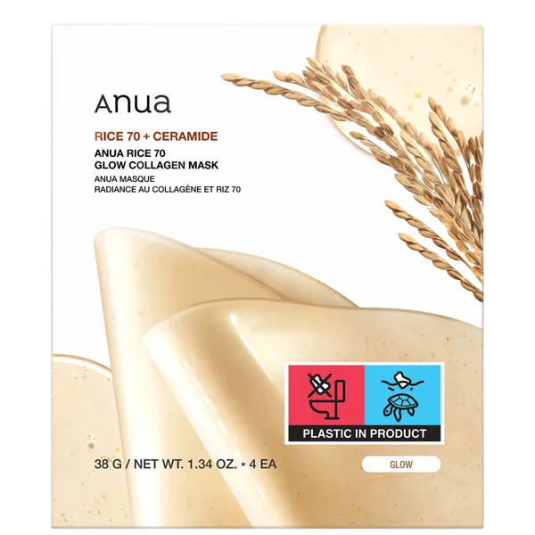 Anua Rice 70 Glow Collagen Mask (4 Sheets) 38g