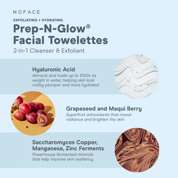 NuFACE Prep-N-Glow Facial Towelette (20 Pack)
