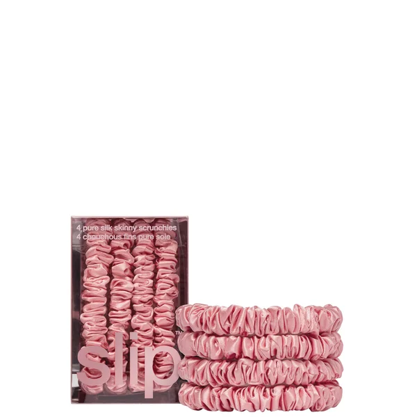 Slip Pure Silk Skinny Scrunchies - Rose