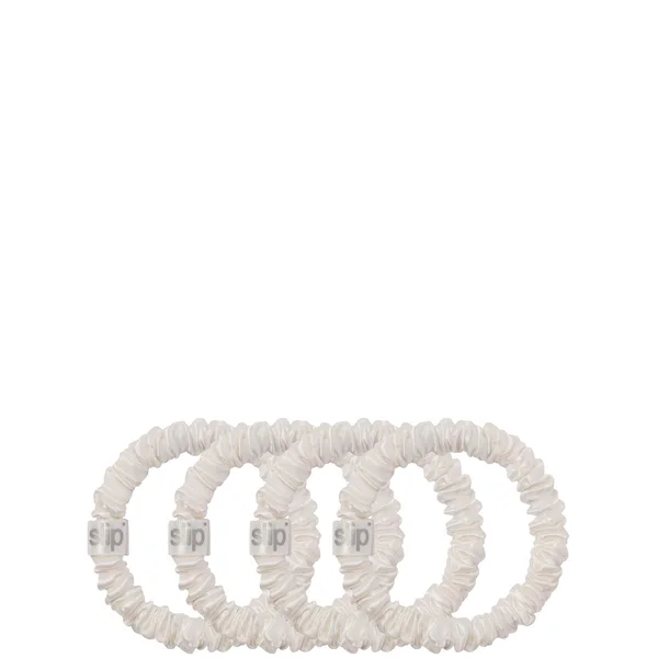 Slip Pure Silk Skinny Scrunchies - White
