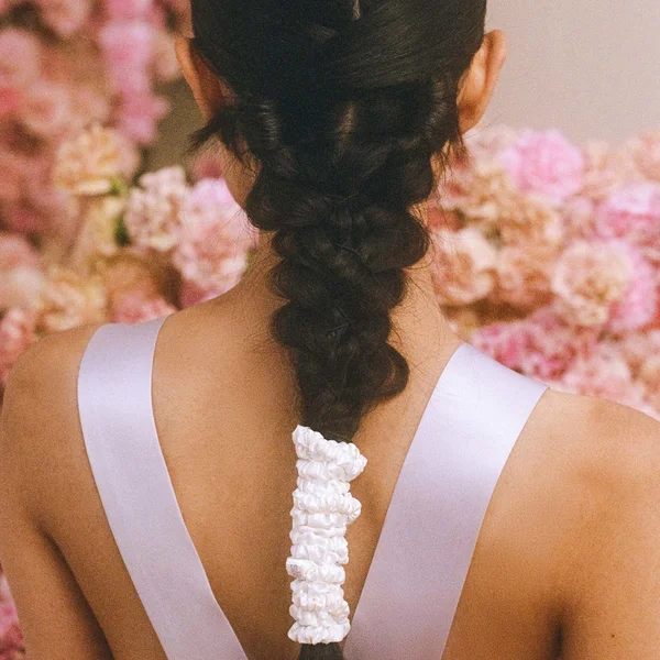 Slip Pure Silk Skinny Scrunchies - White