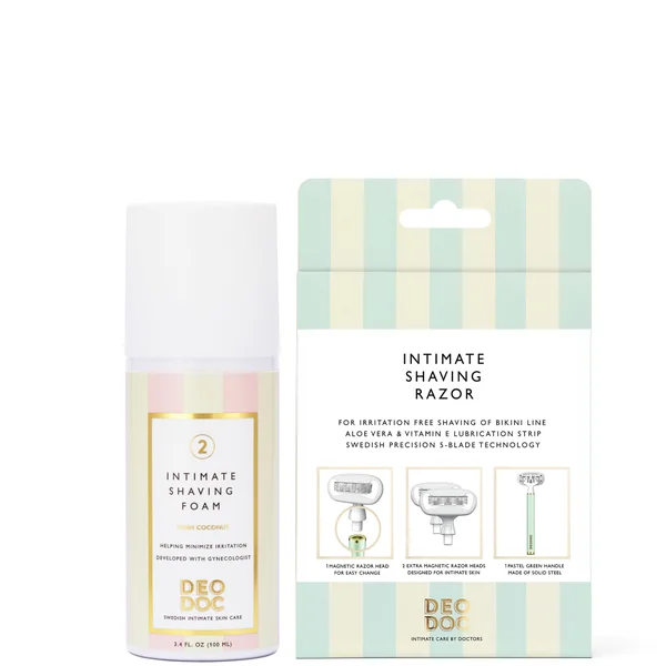 DeoDoc Razor Green + DeoDoc shaving foam Fresh Coconut