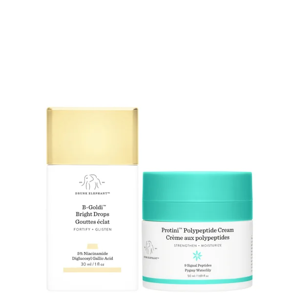 Drunk Elephant Protini Polypeptide Cream 50ml And Drunk Elephant B-Goldi Bright Drops 30ml Duo