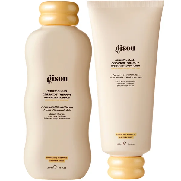 Gisou Honey Gloss Ceramide Cleanse Shampoo + Conditioner