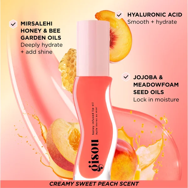 Gisou Honey Infused Lip Oil 8ml - Bee-llini Peach