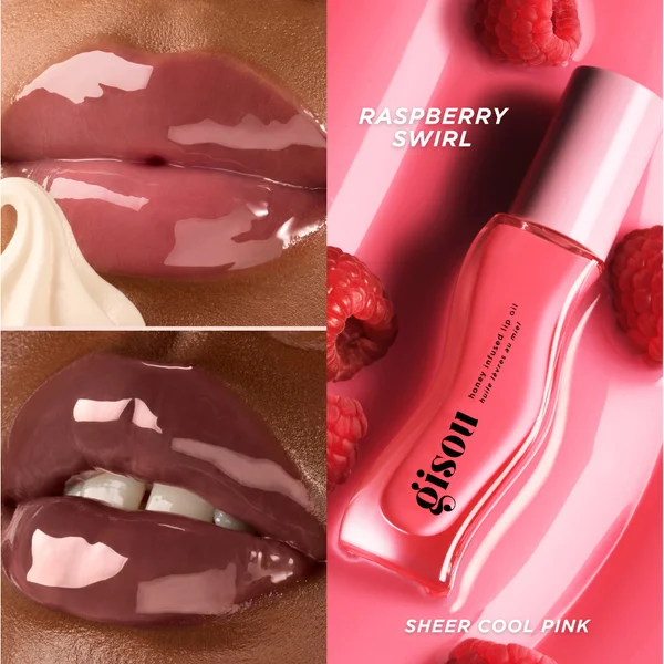 Gisou Honey Infused Lip Oil 8ml - Raspberry Swirl