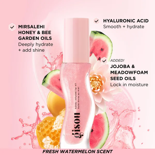 Gisou Honey Infused Lip Oil - Watermelon Sugar 8ml