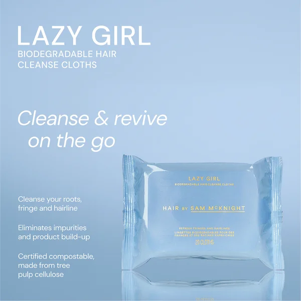 Hair By Sam McKnight Lazy Girl Biodegradable Hair Cleanse Cloths (20 Wipes)