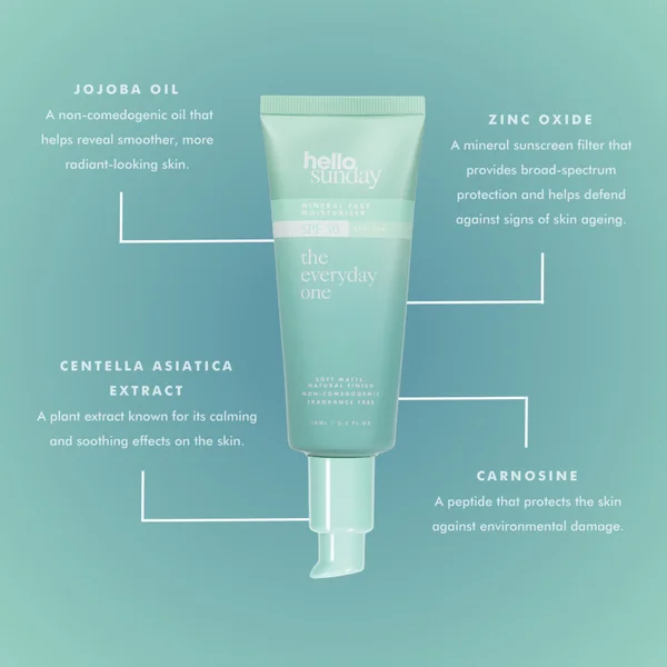 Hello Sunday The Everyday One Non-Nomodogenic Mineral Face Moisturiser SPF 50 70ml