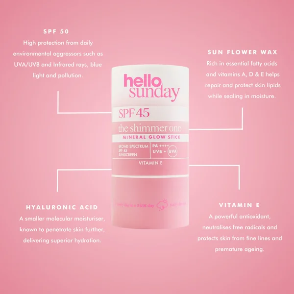 Hello Sunday The Shimmer One Mineral Glow Stick SPF45 20g