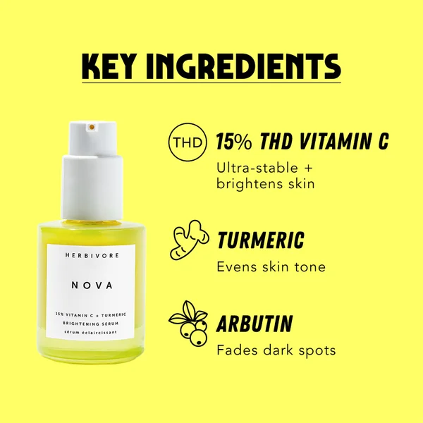 Herbivore Botanicals Nova 15% Vitamin C And Turmeric Brightening Serum 30ml
