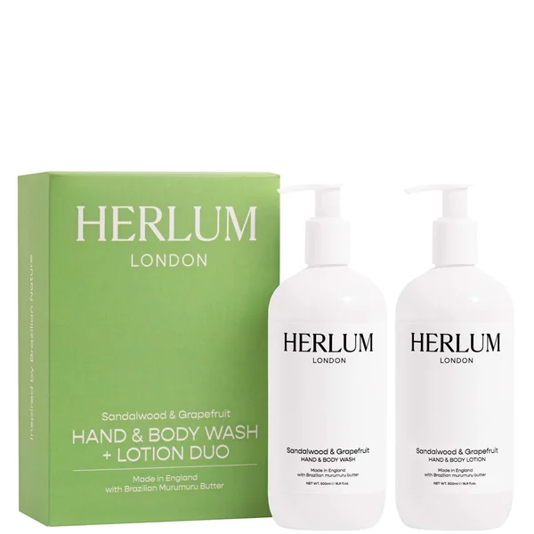 Herlum Hand and Body Wash and Lotion Duo - Sandalwood and Grapefruit 500ml