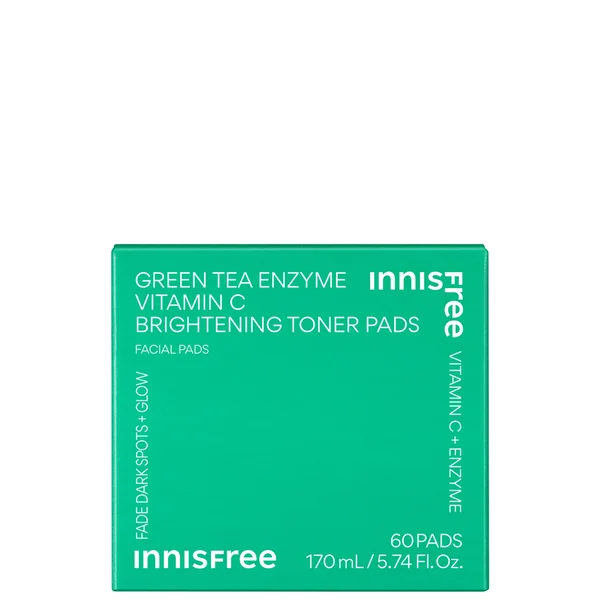 INNISFREE Green Tea Enzyme Vitamin C Brightening Toner Pads - 60 Pads