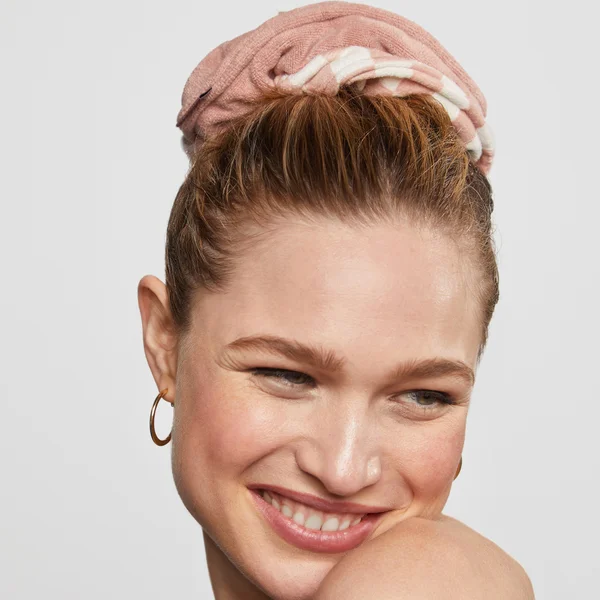 Kitsch Microfiber Quick-Dry Terracotta Checker Towel Scrunchies 2 Piece Set