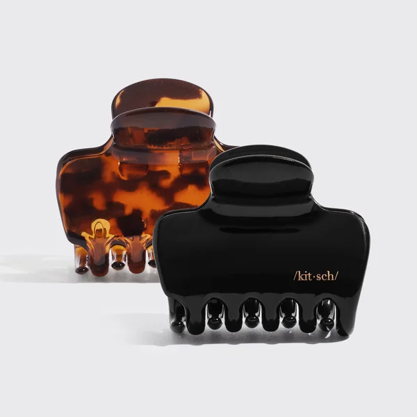 Kitsch Recycled Plastic Medium Puffy Claw Clips 2pc Set