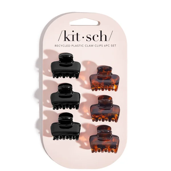 Kitsch Recycled Plastic Mini Puffy Claw Clips 6pc Set