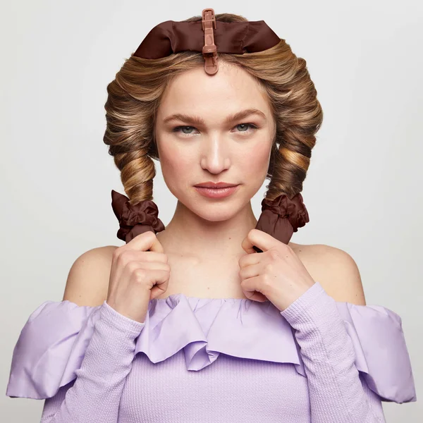 Kitsch XL Satin Heatless Curling Set - Chocolate