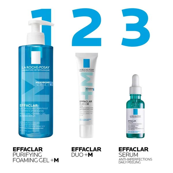 La Roche-Posay Breakout-Fighting Set- High Strength: Effaclar Cleanser Serum And Corrective Care