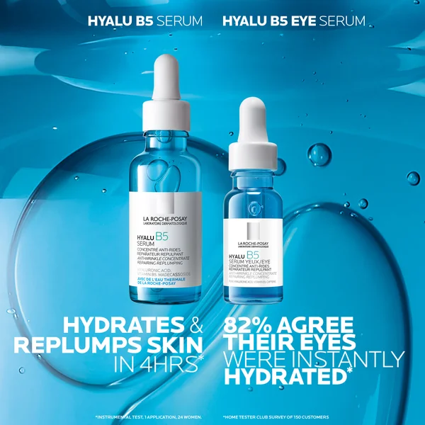 La Roche-Posay Replump And Hydrate Hyalu B5 Duo: Face Serum And Eye Cream Hyaluronic Acid Concentrated Care