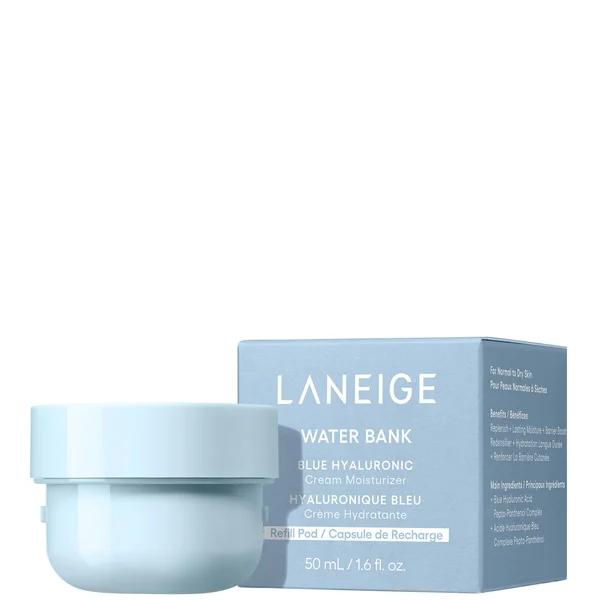LANEIGE Water Bank Blue Hyaluronic Acid Cream Moisturiser 50ml + Refill 50ml Bundle