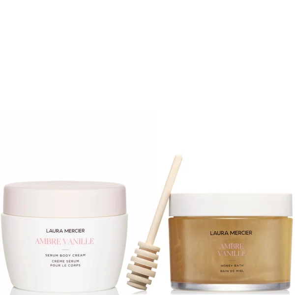 Laura Mercier Honey Bath 250ml - Ambre Vanille + Ambre Vanille Serum Body Cream 200ml (20% saving)