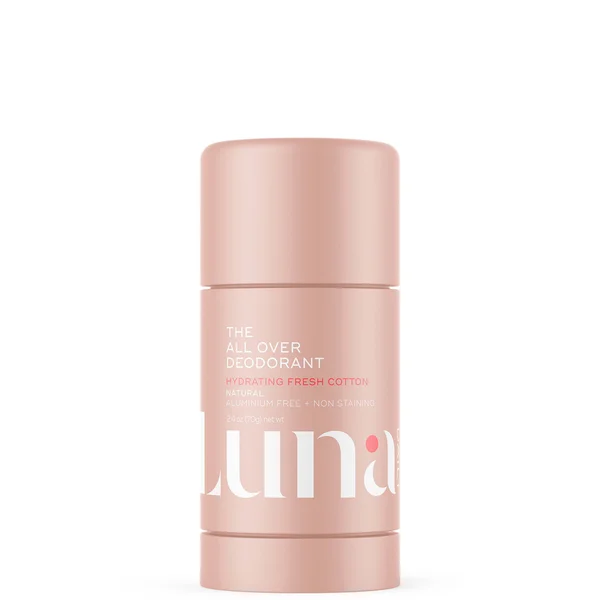 Luna Daily The All Over Deodorant Stick- Extra-strength Natural Non-Staining Hydrating Soft Cotton for Dry Skin 70ml